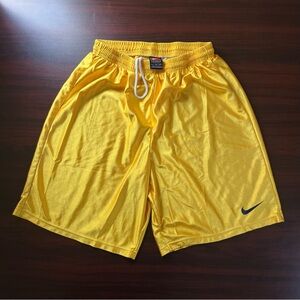 Vintage 90s Nike Silky Yellow Blue Wolverines Dazzle Shorts Shiny Mens Medium